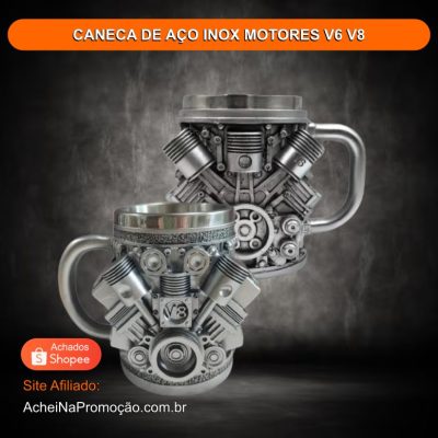CANECA DE AÇO INOX MOTORES V6 V8