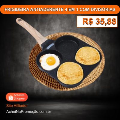 FRIGIDEIRA ANTIADERENTE 4 EM 1 COM DIVISÓRIAS