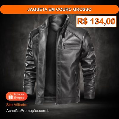 JAQUETA EM COURO GROSSO
