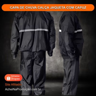 CAPA DE CHUVA CALÇA JAQUETA COM CAPUZ