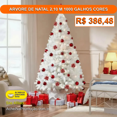 ARVORE DE NATAL 2,10 M 1000 GALHOS CORES