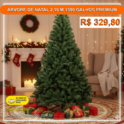 ARVORE DE NATAL 2,10 M 1380 GALHOS PREMIUM