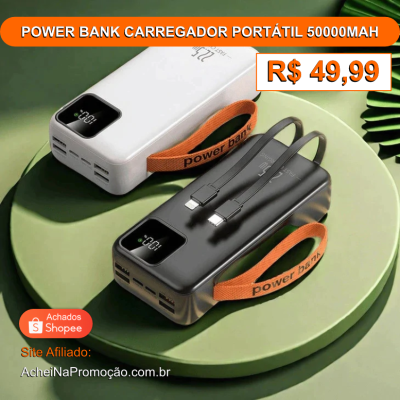 POWER BANK CARREGADOR PORTÁTIL 50000MAH