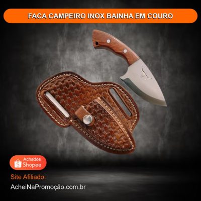 FACA CAMPEIRO INOX BAINHA EM COURO