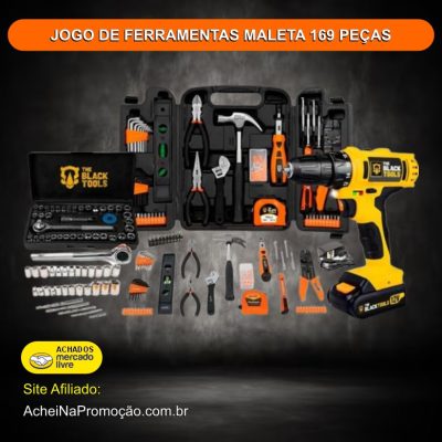 JOGO DE FERRAMENTAS MALETA 169 PEÇAS