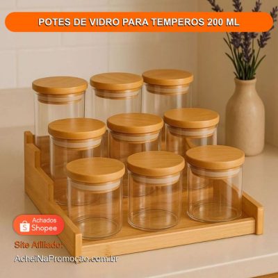 POTES DE VIDRO PARA TEMPEROS 200 ML