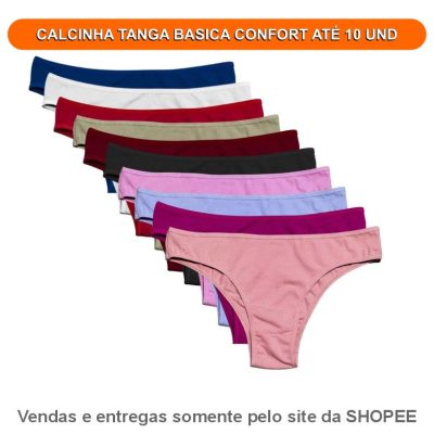 CALCINHA TANGA BÁSICA CONFORT ATÉ 10 UND