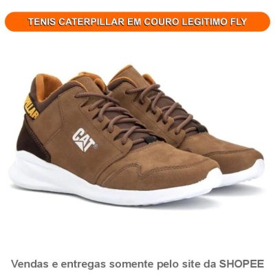 TENIS SAPATENIS CATERPILLAR EM COURO LEGITIMO FLY