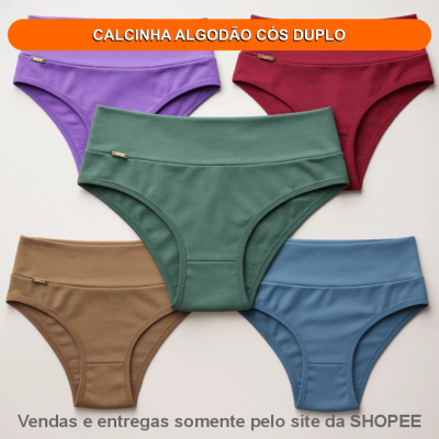 CALCINHA ALGODÃO CÓS DUPLO