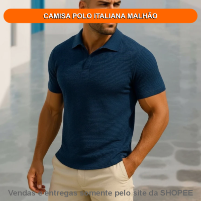 CAMISA POLO ITALIANA MALHÃO