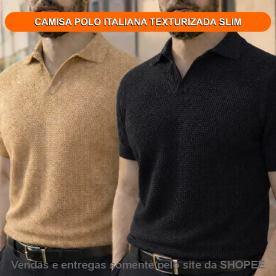 CAMISA POLO ITALIANA TEXTURIZADA SLIM