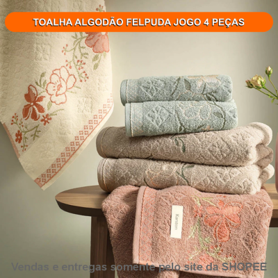 TOALHA ALGODÃO FELPUDA JOGO 4 PEÇAS